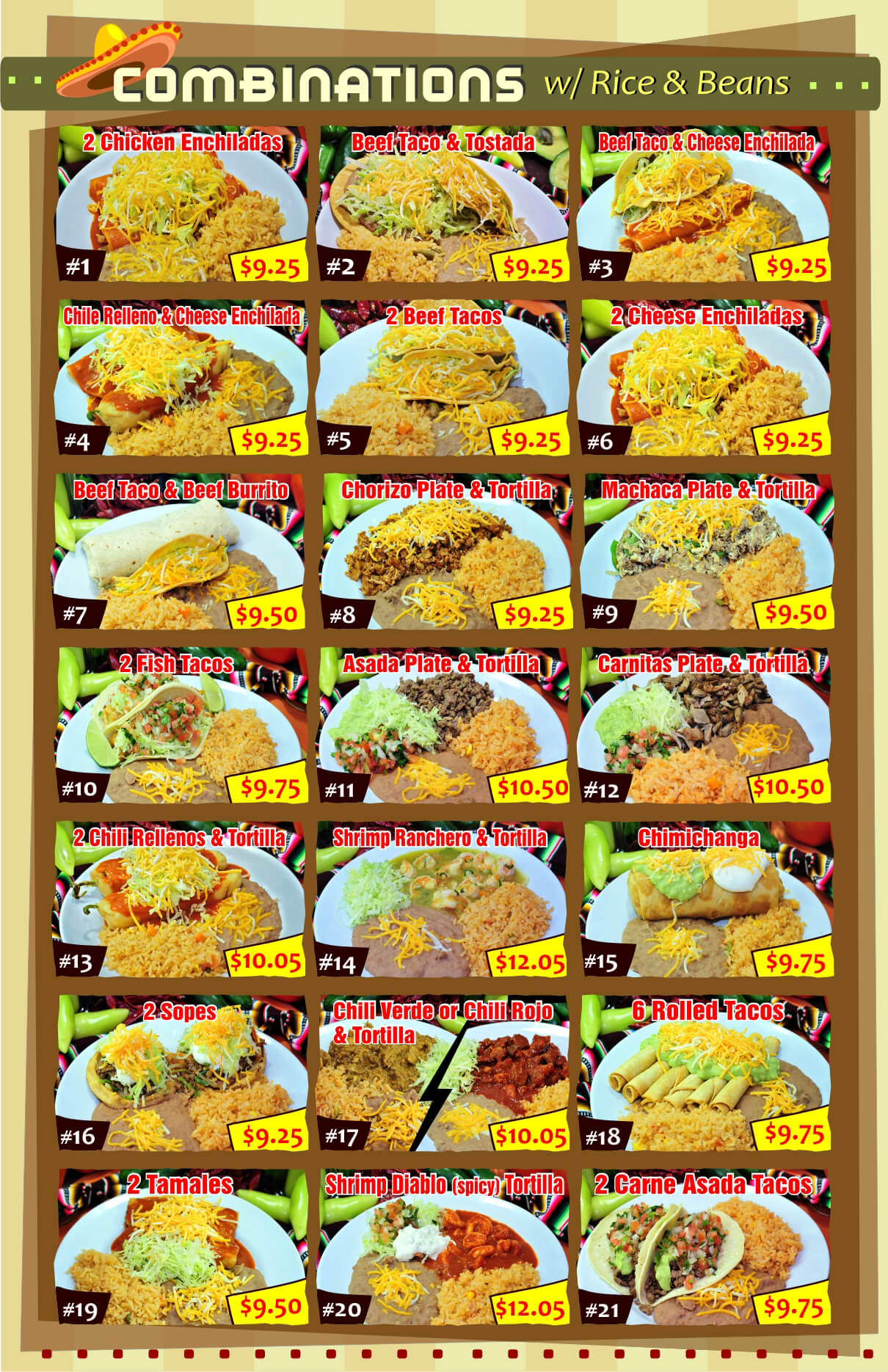 Menu Los Favoritos Taco Shop